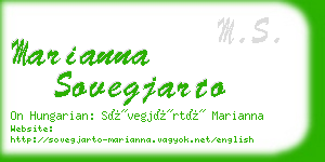 marianna sovegjarto business card